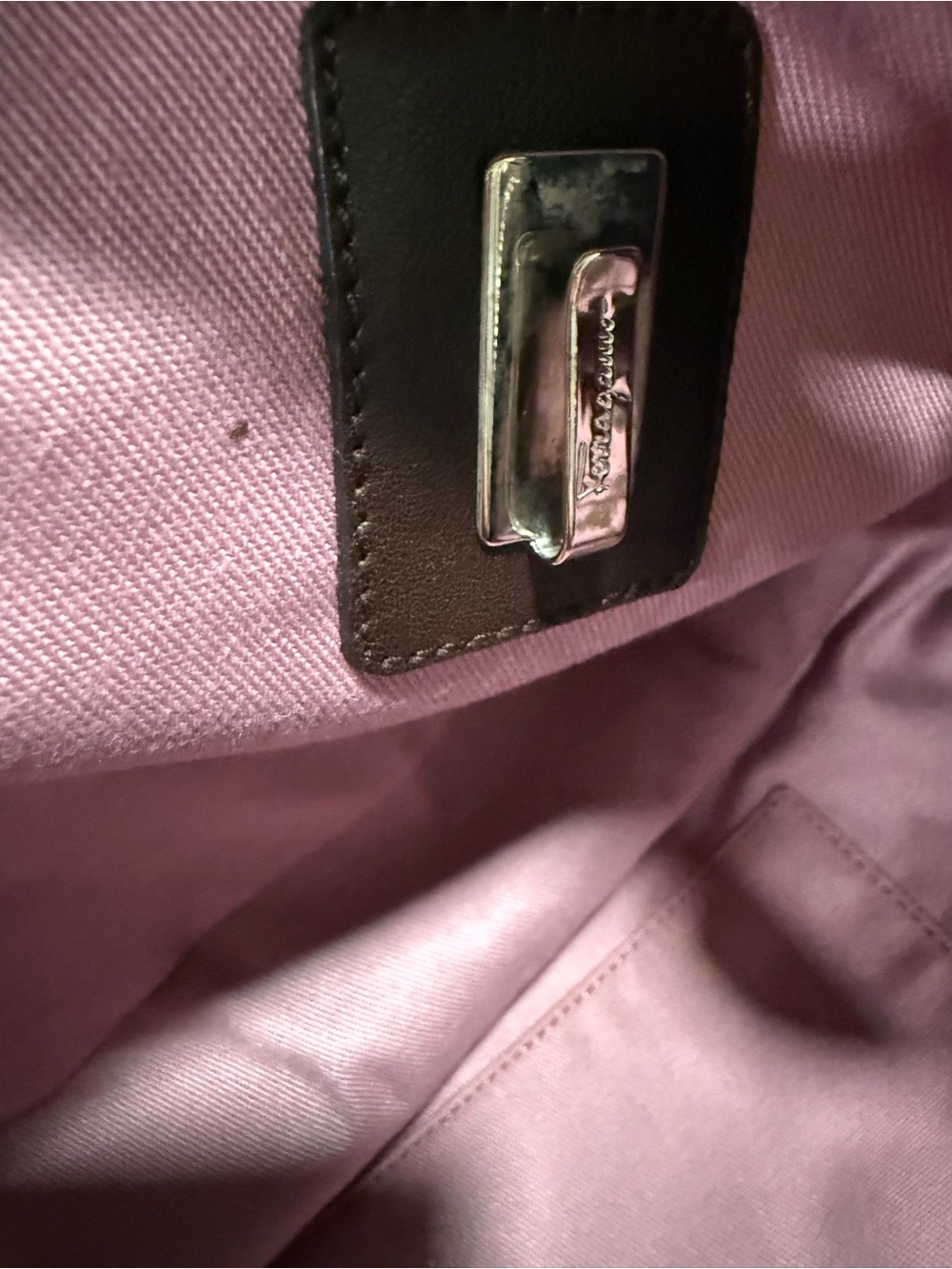 RARE Vintage Ferragamo Y2K Suede & Fur Gancini Tote Bag Made in Italy - Picture 12 of 12